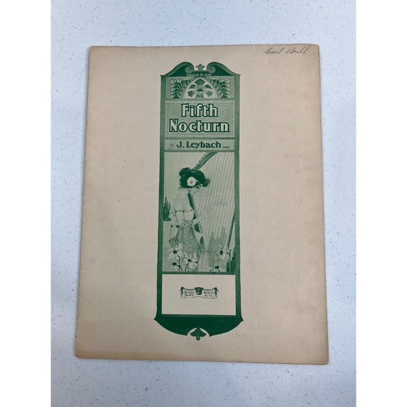 Vintage Fifth Nocturne By J. Leybach Deluxe Edition Piano Solo Sheet Music - Picture 1 of 3